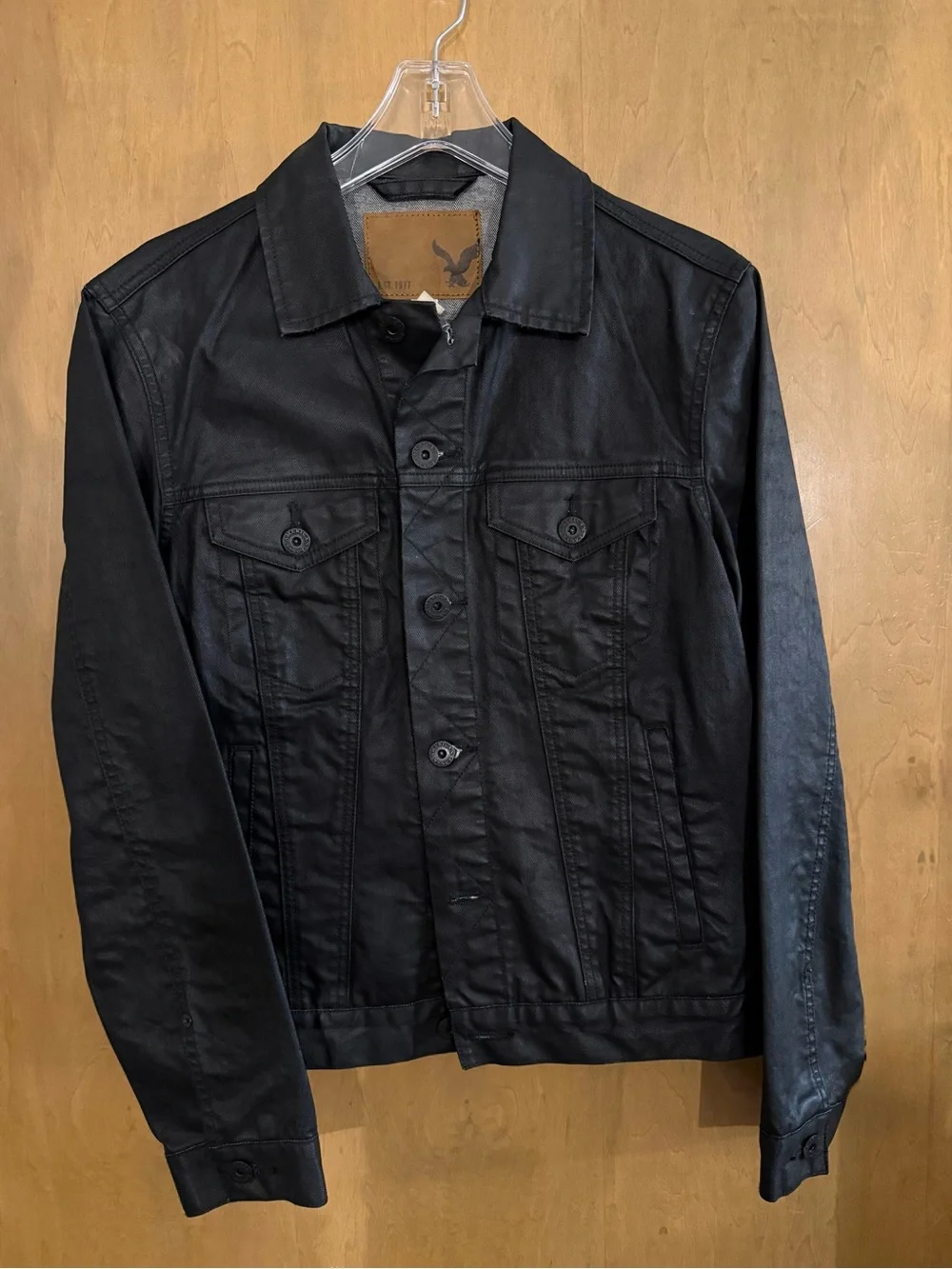 American Eagle Outfitters Black Lightweight Trucker Jacket